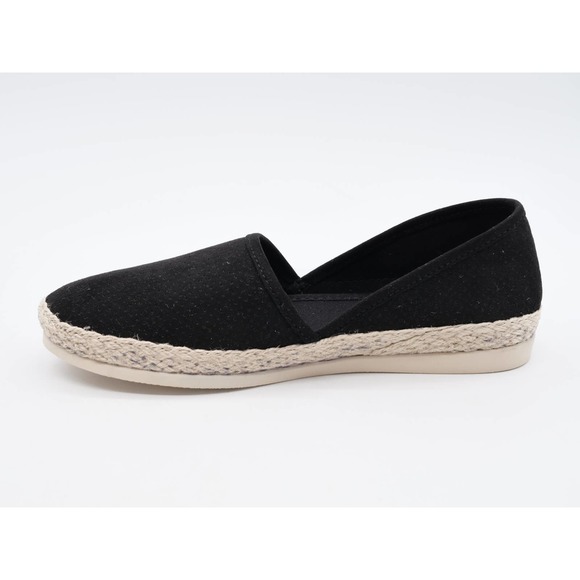Union Bay Flats Womens 8 Black Perforated Faux Suede D'Orsay Slip On Shoes - Picture 5 of 11